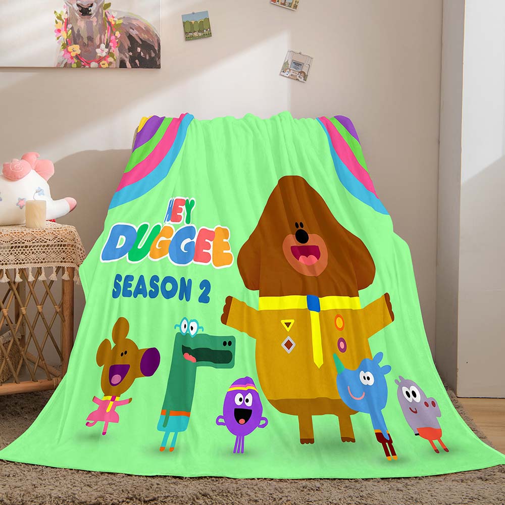Hey Duggee Blanket Pattern Flannel Throw Room Decoration