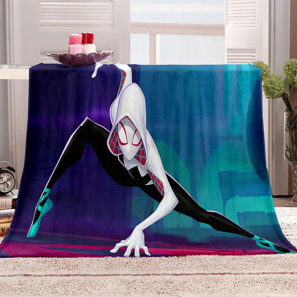 Into the Spider-Verse Gwen Blanket Flannel Throw Room Decoration