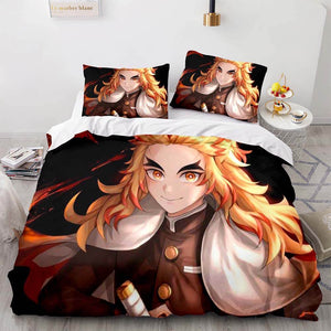 Japan Anime Demon Slayer Bedding Set Cosplay Quilt Cover Without Filler