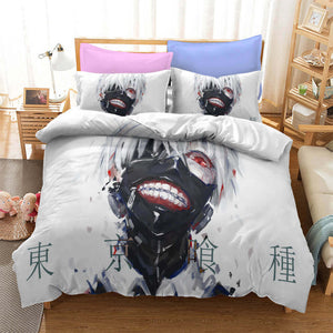 Japan Anime Tokyo Ghoul Cosplay Bedding Set Duvet Cover Bed Sheets - EBuycos