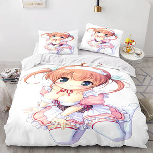 Japan Maid Cute Loli Cosplay Bedding Set Quilt Duvet Covers Bed Sheets - EBuycos