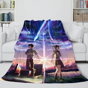 Kimi no Na Wa Cosplay Flannel Blanket Throw Comforter Bedding Sets - EBuycos