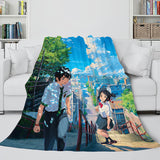 Kimi no Na Wa Cosplay Flannel Blanket Throw Comforter Bedding Sets - EBuycos