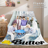 Kpop BTS Butter Cosplay Flannel Blanket Soft Comforter Bedding Sets - EBuycos