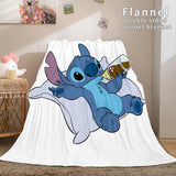 Lilo and Stitch Flannel Blanket Warm Cozy Plush Throw Bed Blankets - EBuycos