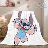 Lilo and Stitch Flannel Blanket Warm Cozy Plush Throw Bed Blankets - EBuycos