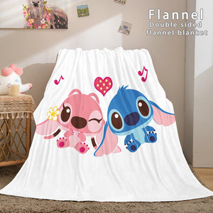 Lilo and Stitch Flannel Blanket Warm Cozy Plush Throw Bed Blankets - EBuycos