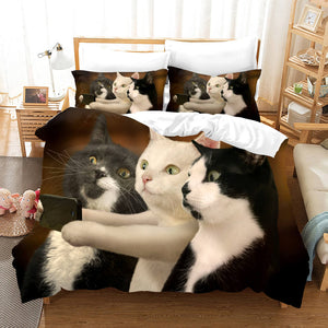 Lovely Animal Pet Cats Bedding Set Duvet Covers Comforter Bed Sheets - EBuycos