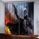 Mandalorian Baby Yoda Curtains Blackout Window Drapes