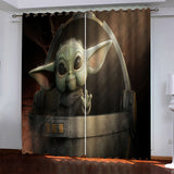 Mandalorian Baby Yoda Curtains Blackout Window Drapes