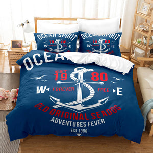 Marine Anchor Bedding Set Duvet Cover Comforter Bed Sheets - EBuycos