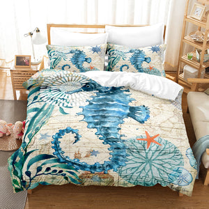Marine Animal Bedding Set Duvet Cover Comforter Bed Sheets - EBuycos