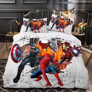 Marvel Avengers Cosplay Bedding Set Quilt Duvet Covers Bed Sheets Sets - EBuycos