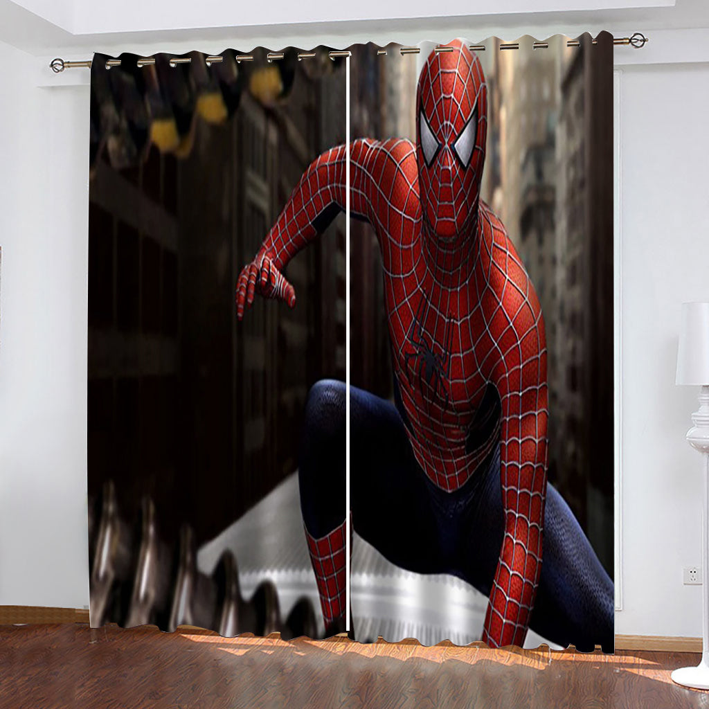Marvel Spiderman Curtains Blackout Window Treatments Drapes for Room Decor