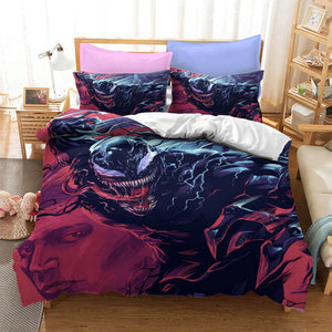 Marvel Venom Cosplay Bedding Set Duvet Cover Halloween Bed Sheets Sets - EBuycos