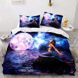 Mermaid Cosplay Bedding Set Full Duvet Cover Comforter Soft Bed Sheets - EBuycos