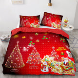 Merry Christmas Bedding Sets Soft Full Duvet Covers Comforter Bed Sheets - EBuycos