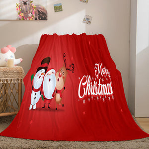 Merry Christmas Flannel Blanket Throw Blanket Comforter Bed Sets - EBuycos
