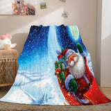 Merry Christmas Flannel Fleece Throw Cosplay Blanket Comforter Set - EBuycos