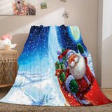 Merry Christmas Flannel Fleece Throw Cosplay Blanket Comforter Set - EBuycos