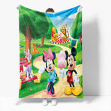 Mickey Mouse Minnie Mouse Flannel Fleece Throw Blanket Comforter Set - EBuycos