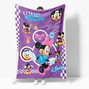 Mickey Mouse Minnie Mouse Flannel Fleece Throw Blanket Comforter Set - EBuycos