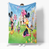 Mickey Mouse Minnie Mouse Flannel Fleece Throw Blanket Comforter Set - EBuycos