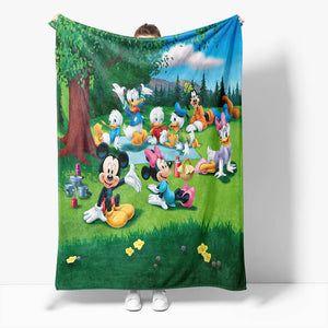 Mickey Mouse Minnie Mouse Flannel Fleece Throw Cosplay Blanket Set - EBuycos