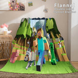 Minecraft Flannel Fleece Throw Cosplay Blanket Comforter Set - EBuycos