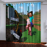 Minecraft Pattern Curtains Blackout Window Drapes