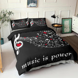 Music Note Comforter Bedding Sets Musical Theme Duvet Cover Bed Sheets - EBuycos