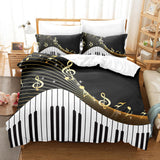 Music Note Comforter Bedding Sets Musical Theme Duvet Cover Bed Sheets - EBuycos
