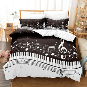 Music Note Comforter Bedding Sets Musical Theme Duvet Cover Bed Sheets - EBuycos