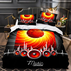 Music Print Bedding Set Quilt Duvet Covers Without Filler - EBuycos