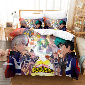 My Hero Academia Cosplay Bedding Set Duvet Cover Comforter Bed Sheets - EBuycos