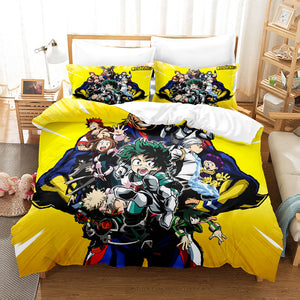 Anime My Hero Academia Cosplay Bedding Set Duvet Cover Comforter Bed Sheets - EBuycos