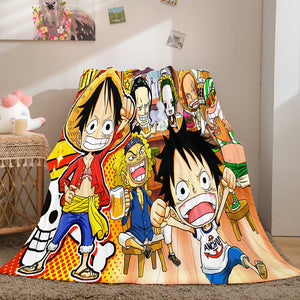 ONE PIECE Cosplay Soft Flannel Fleece Throw Blanket Comforter Sets - EBuycos