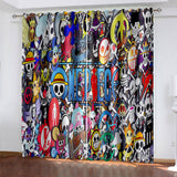 ONE PIECE Curtains Pattern Blackout Window Drapes