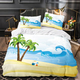 Ocean Beach Themed Coconut Tree Bedding Sets Quilt Duvet Cover Bed Linen - EBuycos