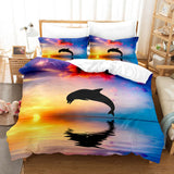 Ocean Dolphin Bedding Set Duvet Cover Comforter Bed Sheets - EBuycos
