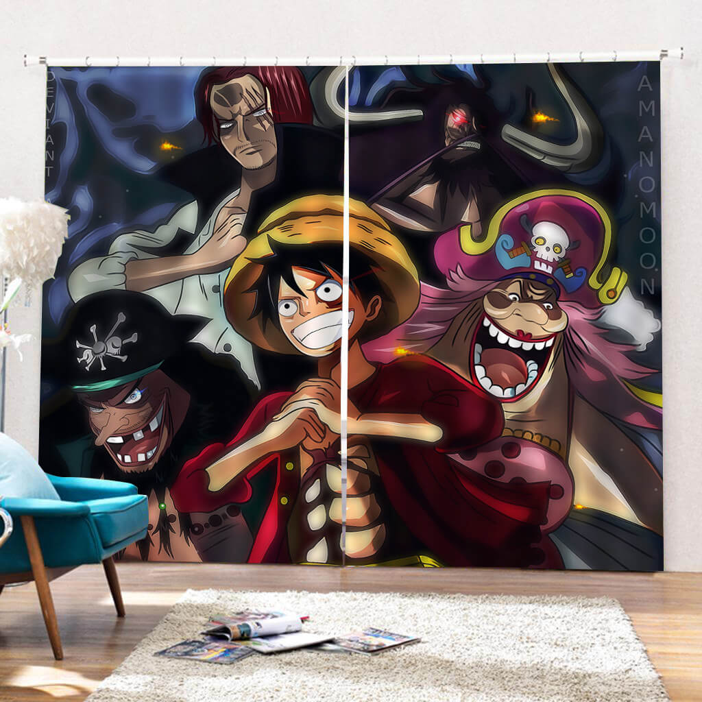 One Piece Curtains Cosplay Blackout Window Drapes for Room Decorations