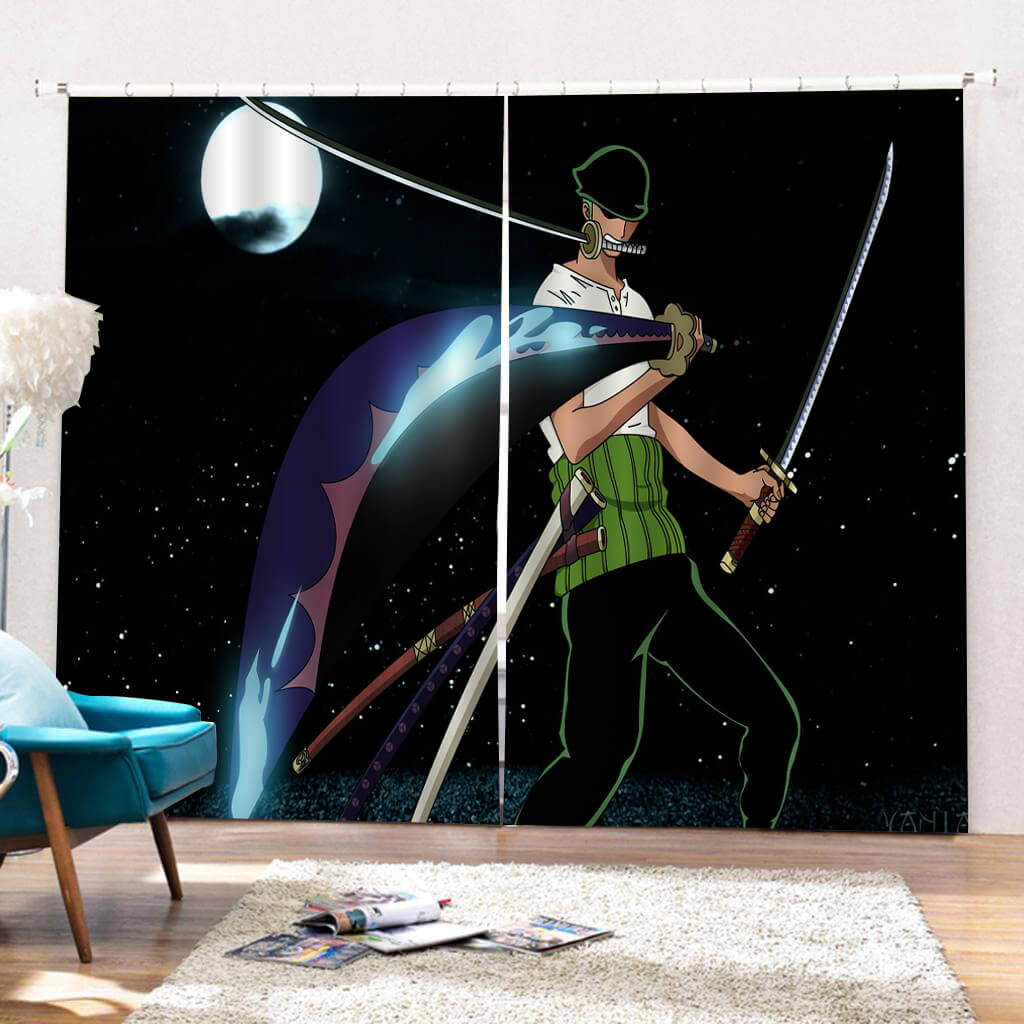 One Piece Curtains Cosplay Blackout Window Drapes for Room Decorations