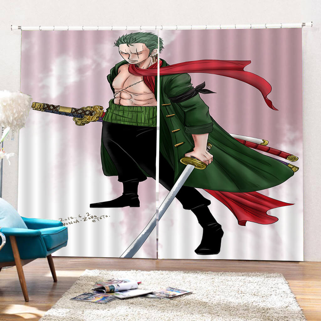 One Piece Curtains Cosplay Blackout Window Drapes for Room Decorations