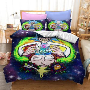 Rick And Morty Cosplay Bedding Duvet Cover Halloween Sheets Bed Sets - EBuycos