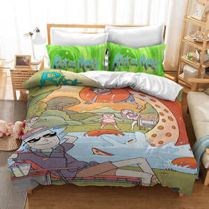 Rick And Morty Cosplay Bedding Duvet Cover Halloween Sheets Bed Sets - EBuycos