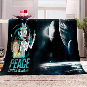 Rick and Morty Blanket Flannel Throw Room Decoration