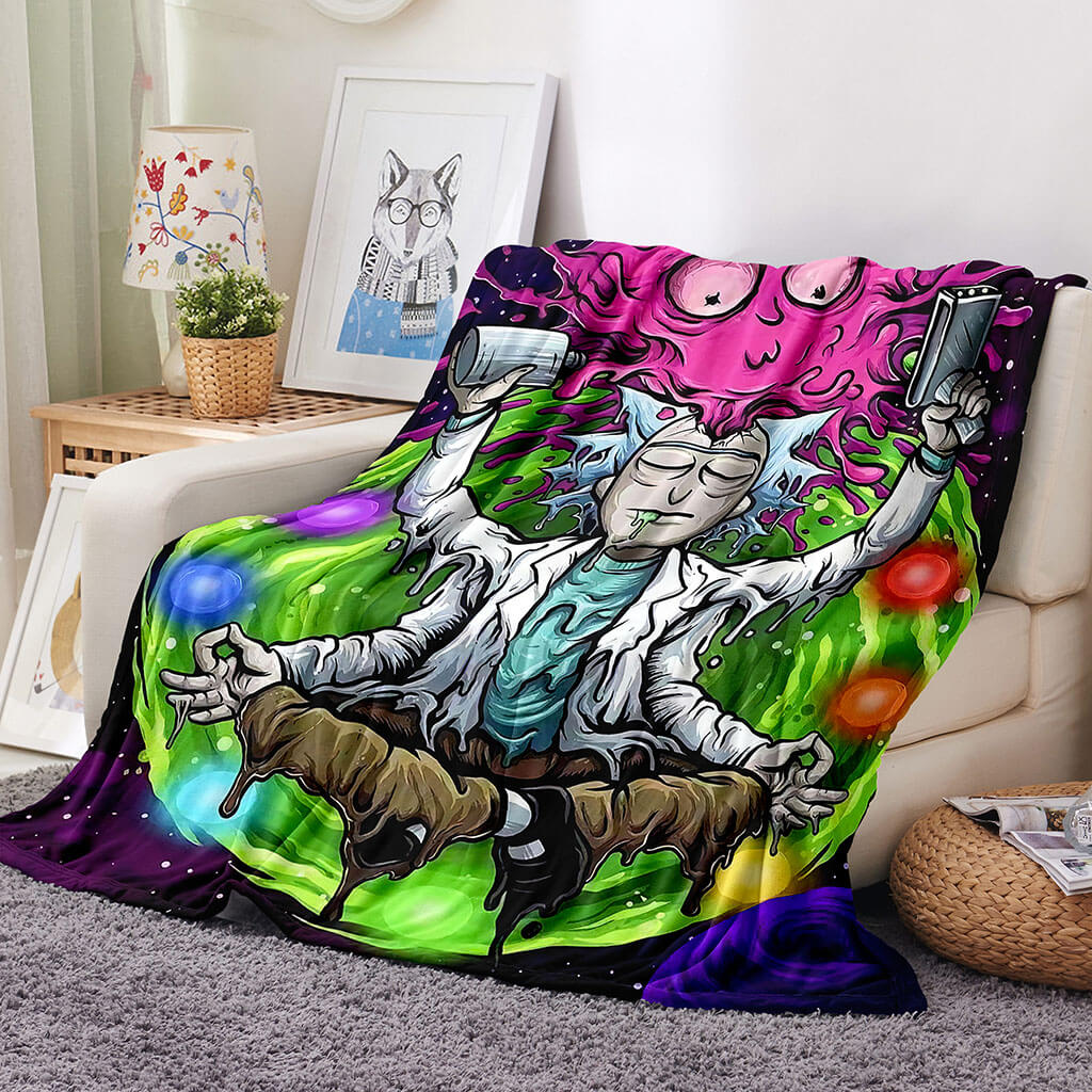 Rick and Morty Blanket Flannel Throw Room Decoration