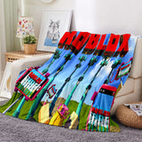 Roblox Pattern Blanket Flannel Throw Room Decoration