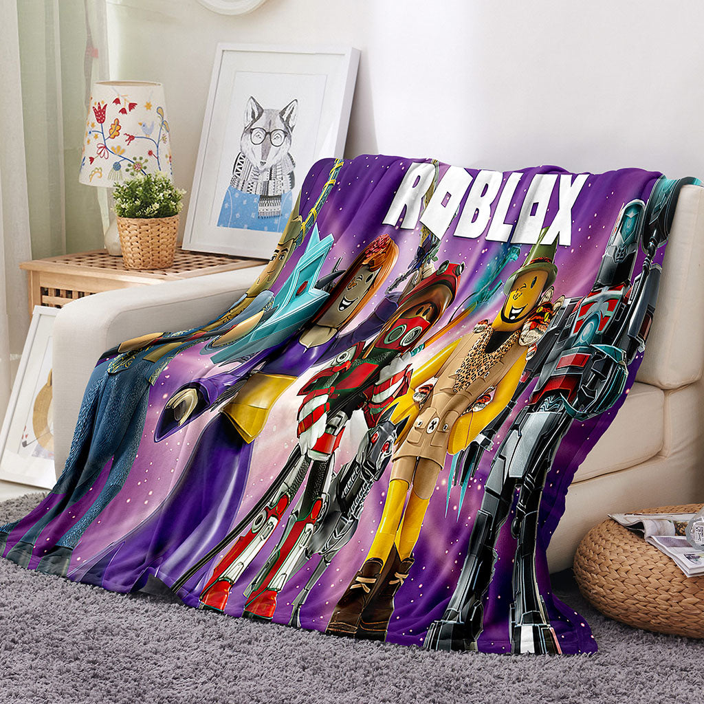 Roblox Pattern Blanket Flannel Throw Room Decoration