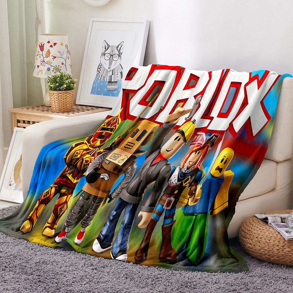 Roblox Pattern Blanket Flannel Throw Room Decoration